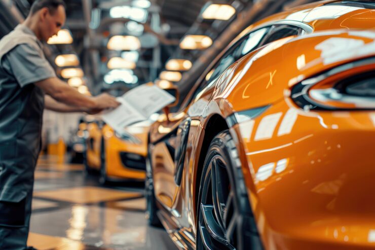 Detalhe de farol automotivo